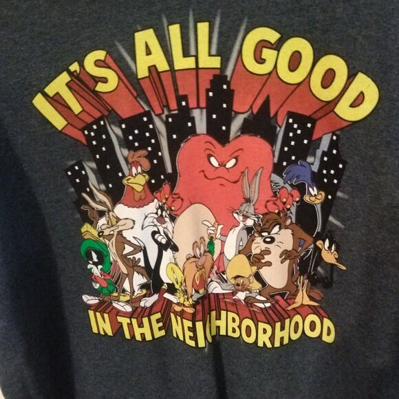 Looney Tunes Classic Gray Its All Good In The Neighborhood Extra Large TShirt XL - Picture 2 of 8